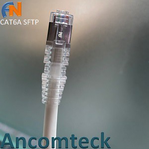 Dây nhảy PATCH CORD Cat6A, Shielded, LSZH, White, 0.5M - ANCOMTECK : ACOM6AS-WT002F