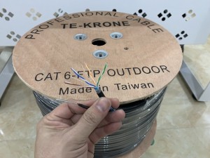 Cáp mạng ngoài trời TE-KRONE Cat6 FTP Copper (outdoor) ngoài trời có sợi thép cường lực