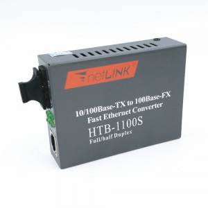 Chuyển đổi quang điện Netlink HTB-1100S 25KM, Converter quang  single-mode 1 sợi quang, 10/100, nguồn adapter 5VS