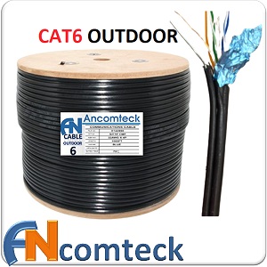 Cáp mạng CAT6 ngoài trời bọc bạc chống nhiễu FTP - có dây chịu lực gia cường - Outdoor