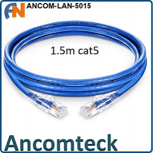 Dây nhảy patch cord CAT5E loại 1,5m ANCOMTECK - màu xanh: ACT-LAN-5E015BL