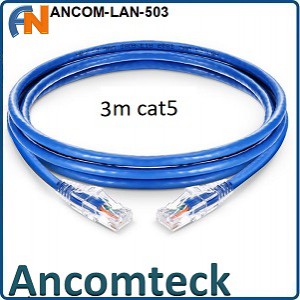 Dây nhảy patch cord CAT5E loại 3m ANCOMTECK - màu xanh: ACT-LAN-5E03BL